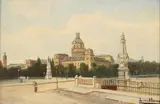 Ludwig von Howe, European City Scene, Oil on panel