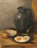 C. Aubin, Still Life with Eggs, Oil on board