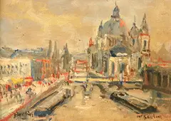 View of Berlin by Chaïm Soutine, Oil on panel, sold Sep 2005