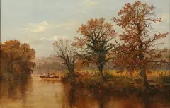 Arthur B. Collier, Figures in a Boat, Oil on canvas