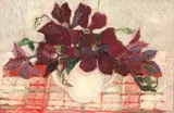Marie Anne Laigle, Untitled, PURPLE FLOWERS, oil on panel