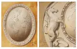 Pierce Rice, THE GLOBE and THE HORSE: TWO STUDIES FOR THE PHILIP MORRIS BUILDING MEDALLION, Oil on canvas board - Each