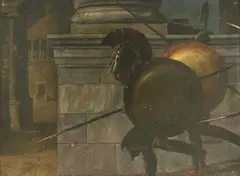 Pierce Rice, Roman Soldiers at Night, Oil on board