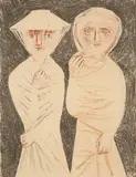 Massimo Campigli, La Passeggiata, Color lithograph - Plate: 17 in. x 13 in