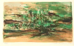 Composition by Zao Wou-ki, Color lithograph, sold Sep 2005
