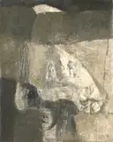 Albert Bitran, Composition in Grey and Black, Mixed media on canvas