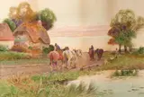 Albert Haselgrave, Done for the Day, Watercolor on paper