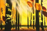 Evgeny Oleshkevich, Trees in Fall Sunlight, Oil on board