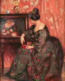 Marie Anne Laigle, Lady at Dressing Table, Oil on panel
