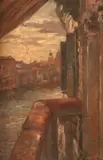 Ferdinand Roybet, Balcony Over Venice, Oil on panel