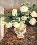 Marie Anne Laigle, Still Life of Bouquet on Tabletop, Oil on panel