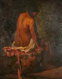 José Yepez Arteaga, Antes Del Bano (Before the Bath), Oil on canvas