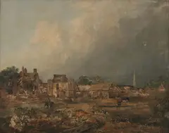 John Constable, Untitled, A FARM NEAR NORWICH, oil on canvas