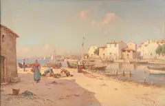 Charles Malfroy, Port Scene of Martigues (France), Oil on canvas