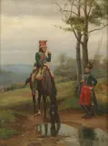 Jean Jacques Berne-Bellecour, Cavalry Officers, Oil on panel