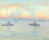 Wilfrid de Glehn, View of the River Thames, Oil on canvas