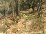 Carl D. Laughlin, Path in the Woods, Oil on board