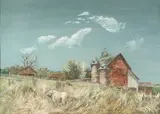 Aaron Bohrod, The Farm, Gouache