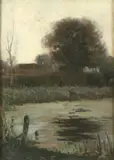 Edmund Aubrey Hunt, Backwater, Oil on panel