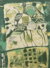 Rokushi Mizufune, Stone Bird, Pencil signed