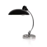 Christian Dell, German 'Model 6631' or 'Luxus' Bauhaus table lamp, 1931, the black enamelled shade raised on a curved chromed stem