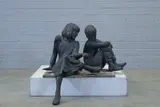 Judith Holmes Drewry, 'Siblings', a pair of bronze figures