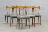 Ico Parisi, Set of six Italian walnut dining chairs