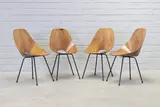 Vittorio Nobili, Set of four 'Medea' chairs, 1955, each with a dished seat constructed of layered ash ply