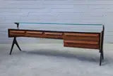 Vittorio Dassi, Italian walnut console table, 1950s