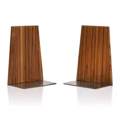 Pair of zebrawood bookends by Kai Kristiansen, 1960s, sold Jul 2024