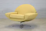 Johannes Andersen, Swedish 'Capri' lounge chair, 1958, upholstered throughout in yellow wool fabric