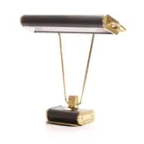 André Mounique, French 'Model 71' desk light, 1950s, the ribbed black shade with brass ends