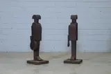 Anatol Herzfeld, Two 'Wächter' (Guardian) sculptures, c.1993, corroded iron