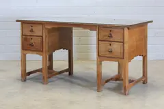 Sidney Barnsley, Walnut desk, the edge with ebony chip-carved beading