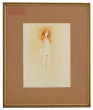 Léonor Fini, Untitled, 'Jeune Fille Debout’ (young girl standing) colour lithograph on Japan nacre paper