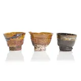 Simon Carroll, Three earthenware yunomi, 2002