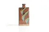 Shoji Hamada, Bottle vase, the sides with green finger streaks against an iron-glazed ground