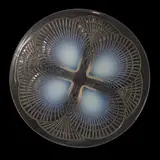 'Coquilles' clear and opalescent glass plate by René Lalique, sold Apr 2024