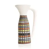 Roger Capron, C.1955, the tapering body decorated with an enamelled chequerboard pattern