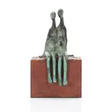 Ramiz Barquet, Two figures, patinated bronze