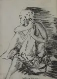 William Russell Flint, Untitled, black chalk 13 x 9.5cm