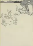 William Heath Robinson, Untitled, The frog king pen and ink 38 x 26cm