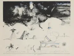 Untitled by Saul Steinberg, 1967 lithograph in colours, sold Apr 2024