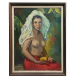 Ramón Espino Barros, Tehuana, Óleo sobre tela
