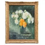 Firmado "de Groof", Crisantemo, 1960, Óleo sobre tela