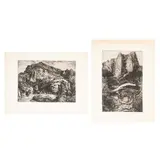 Francisco Moreno Capdevila, a) Paisaje de Tepectlán, Grabados al aguafuerte prueba de artista y 1 / 10