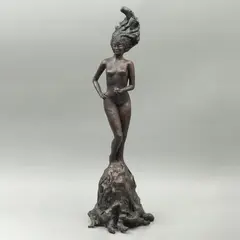 EVA, MÉXICO, SIGLO XX, Bronce, patinado en color marrón