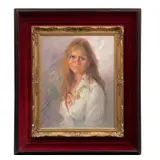 Lucio Tafur, Retrato de dama, Óleo sobre tela
