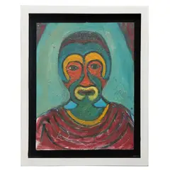 Víctor Cha'Ca, Untitled, Óleo y arena sobre madera