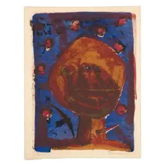 Rufino Tamayo, Cabeza con pájaros, 1958, Litografía 29 / 300